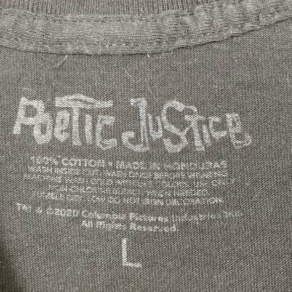 Tupac Poetic Justice black graphic short sleeve t-shirt Sz L - Picture 3 of 4